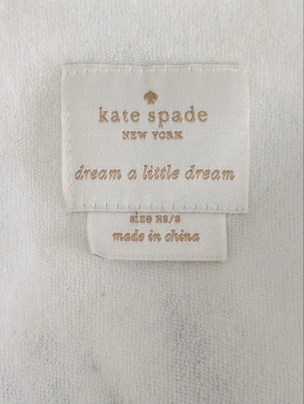Kate Spade New York Women's Short Robe Cream Embroidered Size XS